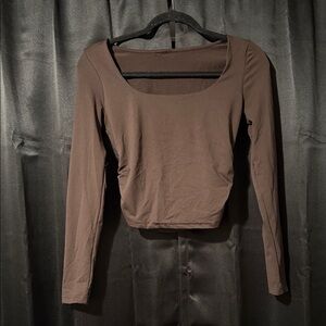 Elegant Brown Long Sleeve Top